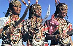 Djibouti Muslim women in native costumes