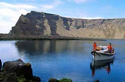 Crater lake at Saint-Paul Island