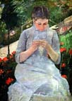 Young Woman In Garden (Cassatt)