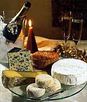 Cheese platter and champagne