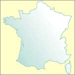 France outline map with color gradient