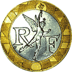 Reverse of 10-franc coin, 1995