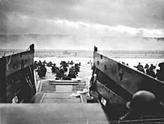 U.S. troops landing at Omaha Beach