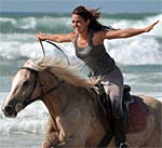 Horseback riding on the beach