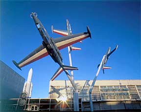 Exterior view of the Air & Space Museum at Le Bourget.