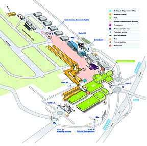 Map of the 2013 Paris Air Show facilities.