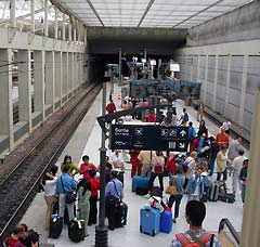 Platform of the RER station at CDG