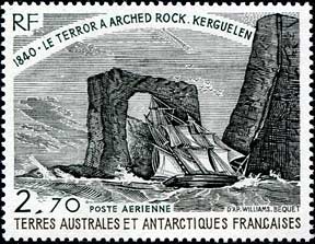 French postage stamp depicts the Arch of Kerguelen.