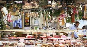 Deli and butcher counter, Halle Beauvau.