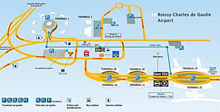 Diagram of CDG Airport complex
