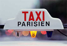 Taxi Parisien rooftop sign.